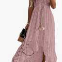 CUPSHE Women's Summer Dresses Sleeveless Lace Casual Tassel Beach Spaghetti Straps Flowy Maxi Sun Dress M