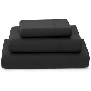 Cosy House Collection Luxury Bamboo Sheets - Blend of Rayon Derived from Bamboo - Cooling & Breathable, Silky Soft, 16-Inch Deep Pockets - 3-Piece Bedding Set - Twin XL, Black