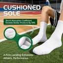 2 x Men's Crew Socks, White Socks Men,Cushioned Cotton Athletic Arch Support Moisture Wicking,1-Pairs Premium Trial Pack (White)