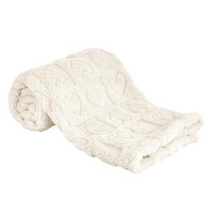 Yurhap Fleece Baby Blanket Heart Checkered Blanket, Ultra Soft Cozy Baby Blankets for Boys Girls, Fluffy Infant Toddler Newborn Receiving Blankets for Crib Stroller 3040 (Cream)