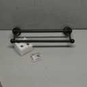 WINCASE Crystal Towel Bar, Adjustable Double Matte Black Towel Rack, Bathroom Towel Hanger Towel Holder Wall Mounted
