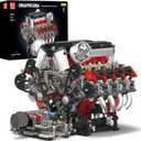 Mould King V8 Engine Building Blocks Sets, V8 Engine Model Kit That Runs, MOC Engineering Model Building Kit with Battery and Motor, 2718 PCS Building Blocks for Adults