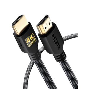 PowerBear 4K HDMI Cable 3 ft | High Speed Hdmi Cables, Braided Nylon & Gold Connectors, 4K @ 60Hz, Ultra HD, 2K, 1080P, ARC & CL3 Rated | for Laptop, Monitor, PS5, PS4, Xbox One, Fire TV, & More