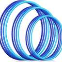 Syhood 12 Pcs Toy Color Hoop Plastic Detachable Adjustable Hoop Light Weight Exercise Fitness Equipment Toy Waist Ring for Adult Party, 3 Sizes(Gradient Blue)