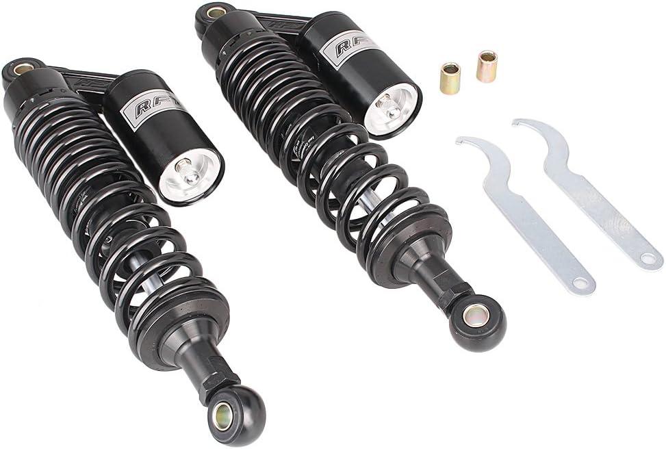 GZYF 13.5" 340mm Pair Universal Motorcycle Air Rear Shock Absorbers for HONDA for Suzuki for Yamaha for Kawasaki ATV Go Kart Quad Dirt Sport Bike, Black