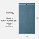 REDKISS Large Bath Towels Set 2 Piece, 100% Cotton, 31x63 in,Heavyweight 760G, Highly Absorbent & Quick Dry, Super Soft Luxury Shower Towels for Bathroom,Hotel Collection - Blue