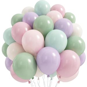 Sage Green Purple Pink Balloons 12 Inch Fairy Wildflower Spring Sage Dusty Pastel Pink Lavender Ivory Party Latex Balloon for Flower Floral Butterfly Baby Shower Wedding Birthday Party Decor