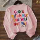 RoseSeek Girl's Letter Graphic Tees Tops Long Sleeve Crewneck Casual T Shirts Cute Tshirts Fall Outfits