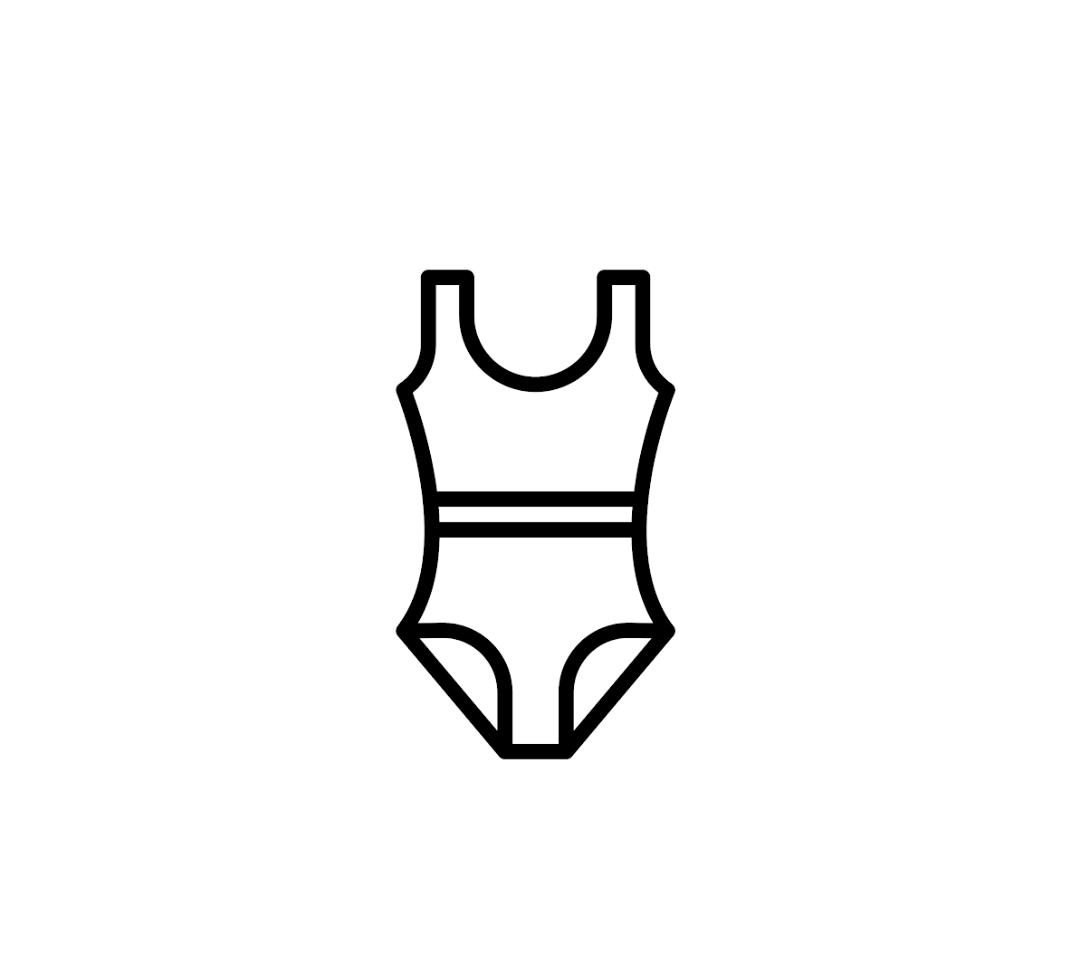 Women's One Piece Swimsuit, Black Color, Size Medium