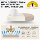 downluxe Indoor Chair Cushions for Dining Chairs, Kitchen Chair Pads with Ties and Non-Slip Backing, 16" x 16" x 2", Oatmeal Beige, 4 Pack