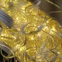 300 LED Net Lights, 14.8ft x 5ft 8 Modes Christmas Outdoor Mesh Lights Connectable, Waterproof Decorative String Lights Plug in for Bushes Xmas Tree Garden Wedding Party (Clear Wire, Warm White)