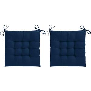 Seat Pads for Dining Chairs Set of 2, Comfortable Chair Cushions with Ties, 16 * 16" Navy Dinning Chair Cushions Pad Ideal for Kitchen Living Room Garden Office Patio