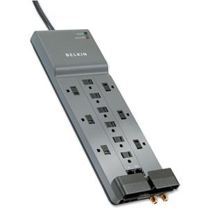 Belkin Professional Series surgemaster Surge Protector, 12 ac outlets, 10 ft Cord, 3,996 j, Dark Gray