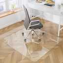 HOMEK Office Chair Mat for Medium Pile Carpets, 48" x 60" Delivered Flat Desk Floor Mat for Carpeted Floors - Easy Chair Rolling, Heavy Duty Studded Computer Chair Mat for Carpet