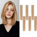 6PCS Clip in Hair Extensions Real Human Hair Short Clip in Extensions for Women Short Straight Hairpieces to Add Volume and Highlights 10 Inch Light Brown & Bleach Blonde