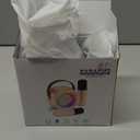 Mini Karaoke Machine, Portable Bluetooth Speaker with 2 Wireless Microphones for Kids & Adults, Karaoke Microphone with LED Lights, Gifts for Girls & Boys (Black)