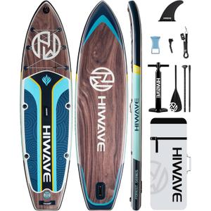 Inflatable Paddle Board 11 '* 34 "* 6" Extra Wide Sup Board, 420lb Capacity Paddle Board for Adults, Suitable for Sea and Lakes, 2+1Family Board