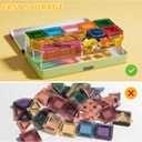 52PCS Mini Magnetic Tiles with Cute Animals, Travel Size Magnetic Construction Toys with Storage Box, Magnetic Blocks Building Toy for Kids Ages 4-8, Ideal Gift for Boys Girls Halloween Birthday