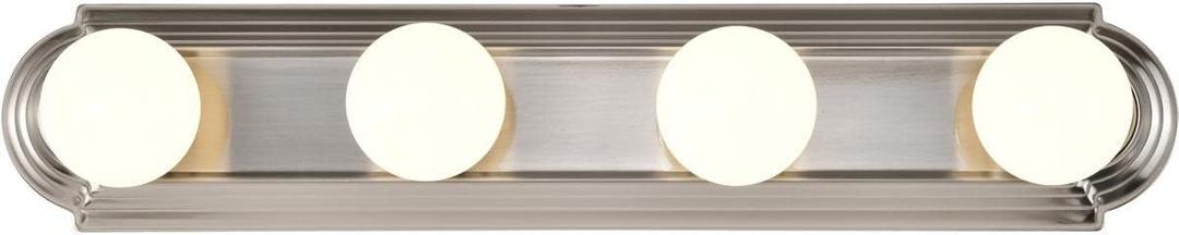 Nuvo Lighting 60/301 Transitional Four Light Vanity in Pwt, Nckl, B/S, Slvr. finish, 4lt Vanity Strip