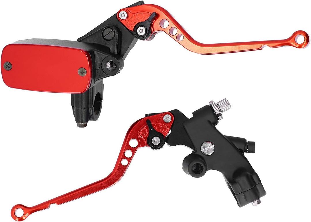 Aramox Brake Lever with Reservoir 1-Inch Motorcycle Clutch Lever for Brake Master Cylinder Compatible with Most Motorcycles 1-Inch Handlebar Diameter Aluminum Billet