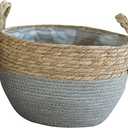 Garneck Woven Fruit Storage Basket Grass and Rope Organizer for Snacks Cosmetics Flowerpots and More Stylish