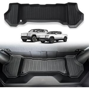 BestEvMod for Rivian R1T R1S All-Weather Front Trunk Mat TPE Material Rubber Cargo Liner Compatible with Rivian R1T R1S 2022 2023 2024 Accessories (Lower Layer)