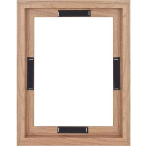 MCS Canvas Float Frames 9x12 Frame, Walnut Wood Grain for Finished Canvases, Vertical & Horizontal Wall Hanging Large with Adhesive for Canvas Paintings (1-Pack)