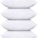 Utopia Bedding Throw Pillows (Set of 4, White), 16 x 16 Inches Pillows for Sofa, Bed and Couch Decorative Stuffer Pillow