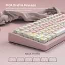 dagaladoo PBT keycap Set,MOA Profile keycaps Cute,Pink keycaps 60% 75% 100%,Dye Sublimation Keyboard caps,134 Key Custom Key caps for Gateron MX Switches Mechanical Keyboard