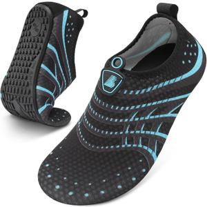 BARERUN Barefoot Quick-Dry Water Sports Shoes Aqua Socks for Swim Beach Pool Surf Yoga for Women Men (10.5-11 Women/8-9 Men, Dot Blue)