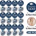 3 x Anwyll 240Pcs Graduation Candy Kisses Stickers Class of 2026 Stickers 0.75'' Graduation Party Favors Decoration Sticker Self Adhesive Congrats Grad Sticker for Senior College Chocolate(Blue&Silver)