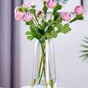 Aoderun Flower Vase Modern Home Decor Glass Vase for Bouquet 8.7" Centerpiece Decor Room Living Room Library Office Table Entryway Modern Farmhouse(Iridescent Clear)