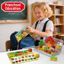 Farm Animal Magnetic Building Blocks Travel Toys, 35PCS Magnetic Cubes for Kids 3-8, Portable STEM Building Tiles with Metal Storage Box, Toddler Learning Toys for Ages 3-5Fun Gifts, Classroom Prizes