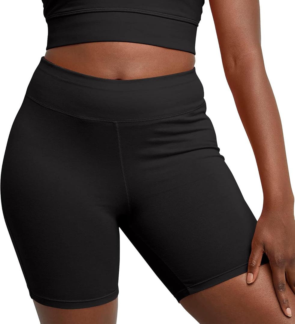 Hanes Womens Stretch Jersey Bike Shorts, Womens Cotton Sports Shorts, 7" Inseam (XX-Large, Black)