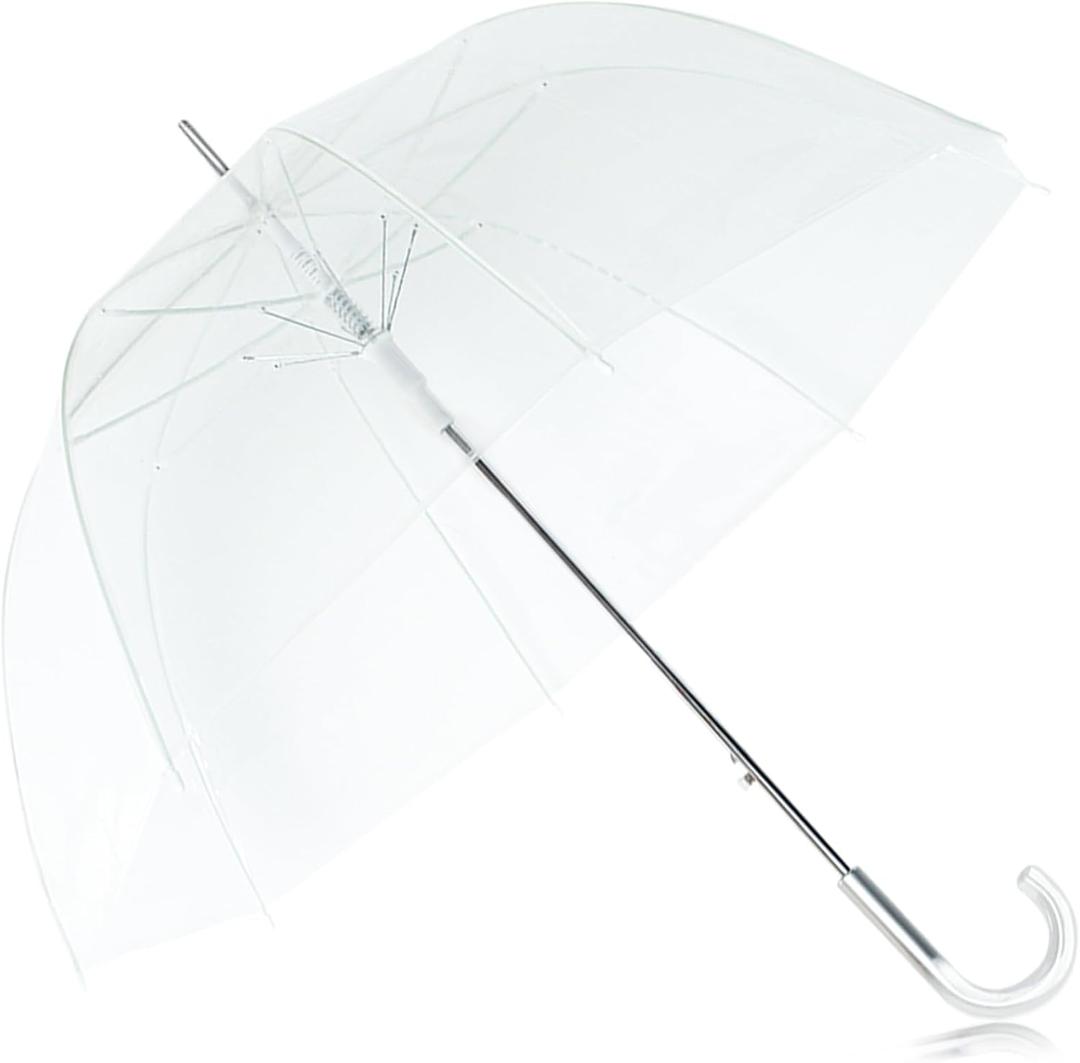 Clear Umbrellas for Rain Lightweight Windproof Large Clear Umbrella,Open Stick Umbrellas Fiberglass Frame Firm Durable Weddings,Graduation,Prom,Outdoor Events for Men and Women.