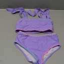 YOUNGER TREE Toddler Baby Girls Swimsuit Two Piece Solid Color Stripe Swimwear Summer Beach Bikini Bathing Suit (Purple)