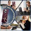 CASEKOO Wine Red Designed for iPhone 16 Pro Case with Spin Magnetic Stand [16FT Military Protection] [Non-Slip Edge] [Fit for MagSafe] MagicStand 360 for iPhone 16 Pro case with Stand 6.3''