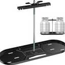 Skyflame Steel RV Dual Propane Tank Mounting Rack for 20 lbs Cylinders, Double Gas Hitch Frame for RVs, Camping and Trailers