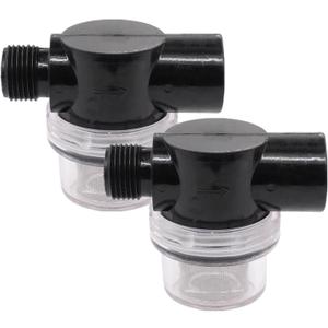 Twist-On Pipe Water Pump Strainer,RV Water Pump Filter Compatible With Shurflo Or Wfco,1/2" Npsm Inlet/Outlet With 80 Mesh Stainless Steel Filter Screen For RV Marine Replacement 2 Pack (Black)