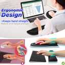 Gimars Upgrade Enlarge Superfine Fibre Soft Smooth Gel Ergonomic Mouse Pad Wrist Support and Keyboard Wrist Rest for Computer, Laptop, Mac, Gaming and Office, Durable, Comfortable and Pain Relief