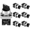 Xuhal 8 Pack 22mm Spst Rotary Selector Switch, 2 Position Self-Locking On/Off Panel Mount Knob, Ith 10a, Ui 600v, Ac-15 3a 240vac for Industrial Control Panels & Machinery Equipment
