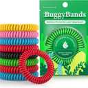 BuggyBands 24 Pack Mosquito Bracelets, Mosquito Bands for Adults and Kids with Individually Wrapped & DEET Free, Natural and Waterproof Wristbands Citronella Bracelets for Camping Hiking