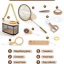 Wooden Bug Catcher Kit for Kids, Outdoor Explorer Nature Discovery Set with Butterfly Net, Bug Habitat & Magnifying Glass, Backyard Camping Outdoor Toys, Ages 312, Also Suitable for Toddlers