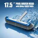 Pool Brush Head, Heavy Duty Scrub Brush with Upgraded Premium Nylon Bristles and Reinforced Aluminium Back for Cleaning Inground/Above Ground Swimming Pool, Walls, Bath Tub, Tiles & Floors(Blue)