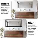 Alened 10M White Wood Grain Mirror Frame Border Peel and Stick Wallpaper, Removable PVC Waterproof Bathroom Mirror Tape Sticker Trim, Kitchen Wallpaper Self Adhesive Decor Sticker 3.93" x 393"