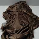 HFCNMY Ottoman Cover - Velvet Round Ottoman Slipcover, Thick, Washable, Storage, Foot Stool Cover with Elastic Bottom - X-Large (Coffee)