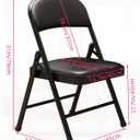 Black Padded Folding Chairs with Cushion 4 Pack, Heavy Duty Steel Metal Frame Foldable Chair for Indoor and Outdoor, Portable Stackable Commercial Seat for Bedroom Patio Party Event