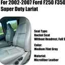 NLQR Gray Front & Rear Bench Leather Seat Covers Replacement Full Set fit for Ford F250 F350 F450 F550 Lariat 2002 2003 2004 2005 2006 2007, Bottom & Top Lean Back & Headrests & Armrests
