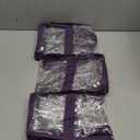 Clear Vinyl Zippered Storage Bags (3-Pack) 40L Sturdy Storage Bags for Sweaters, Blankets, Comforters, Bedding Sets and Much More! (Purple, 18x15x9)