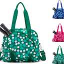 ROYALFAIR Pickleball Bag, Pickleball Tote Bag high-capacity Adjustable Shoulder Strap for Pickleball Paddle Shoulder Bag, Pickleball Bag for Women Men (Green white)